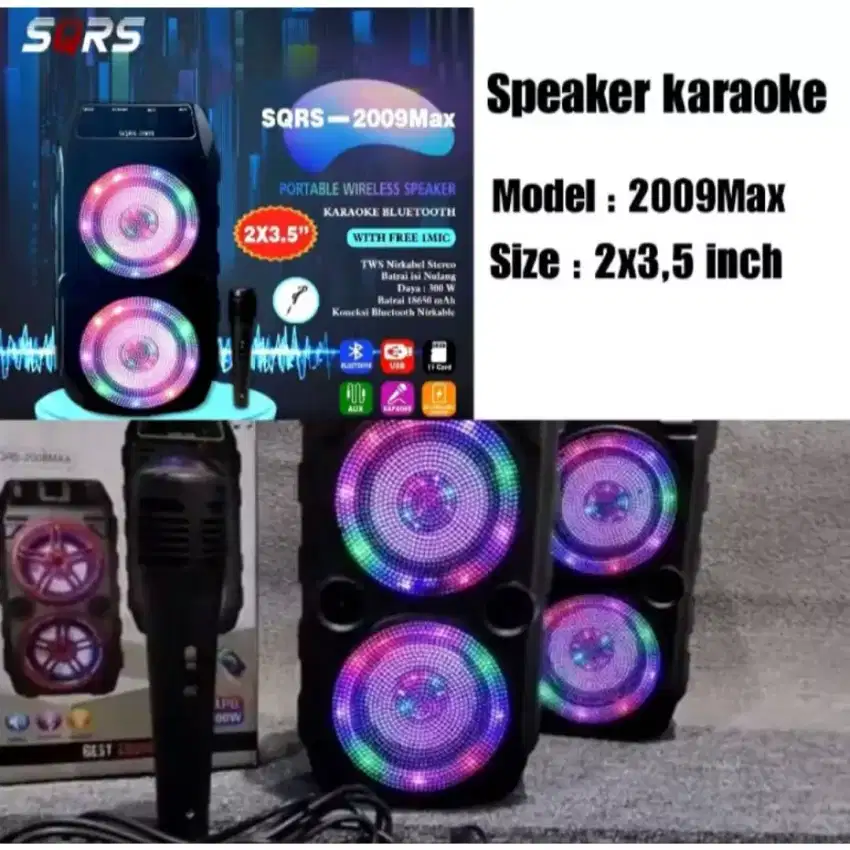 SPEAKER BLUETOOTH SQ2009 BONUS MIC/SALON AKTIF WIRELES SUPER BAS RADIO