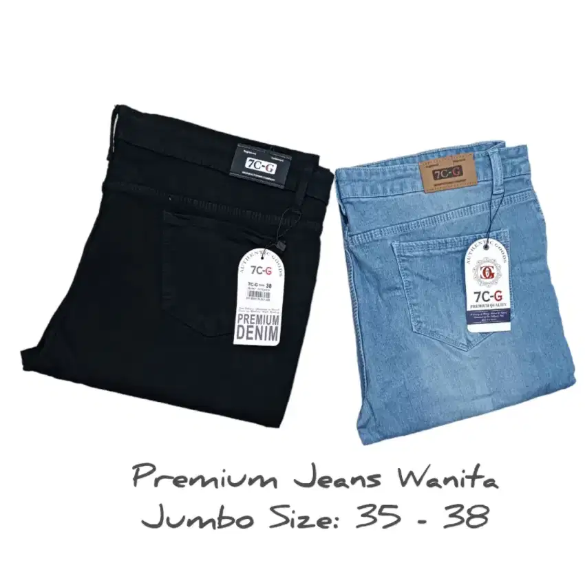 Celana Jeans Wanita Size Jumbo 35-38 Premium