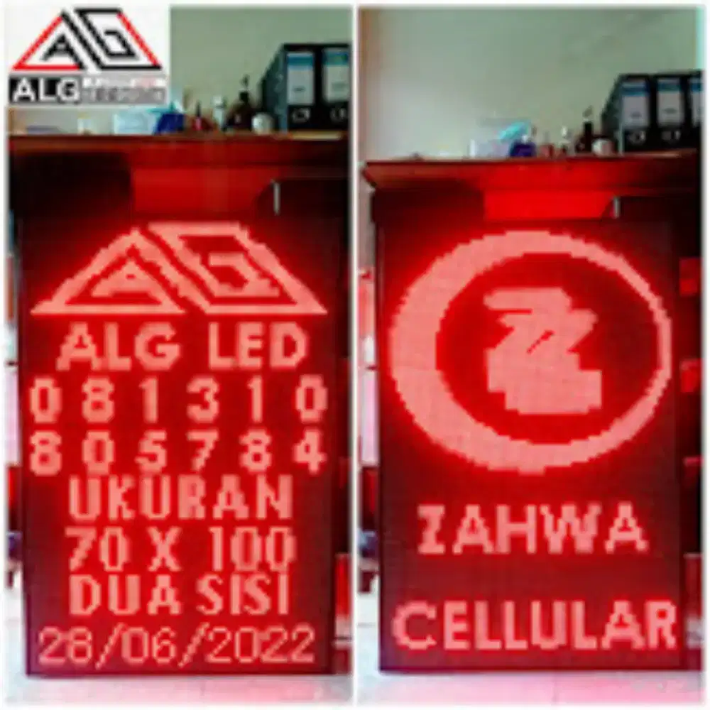 2 sisi running text merah murah