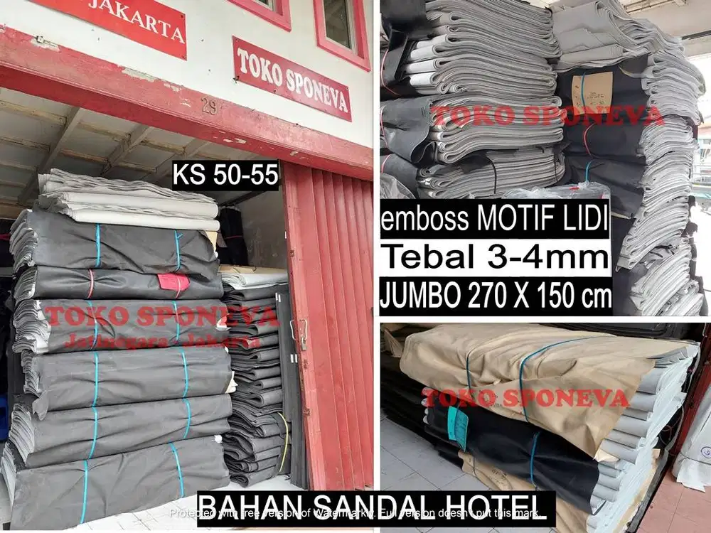 Spon Eva Putih Emboss LIDI -JUMBO -Tebal 3-4 mm - bahan Sandal hotel