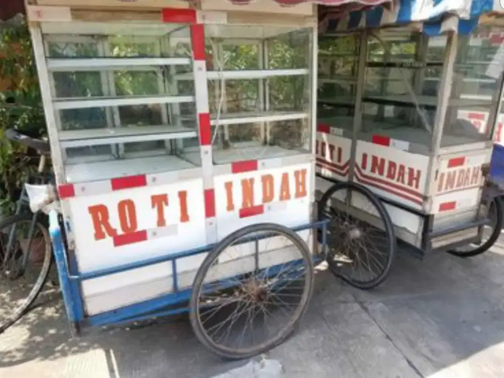 Jual Gerobak Sepeda Ontel dagang Roti Bakery