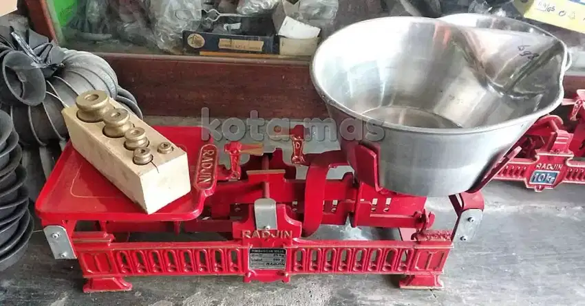 Timbangan Dacin Meja Kodok 25kg Radjin + 1 Set Timbel Murah Baru Bagus