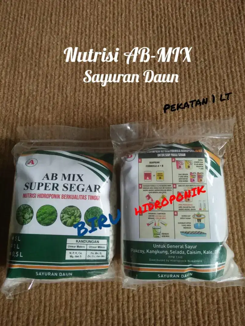 Nutrisi Hidroponik AB MIX Sayur 1 Liter