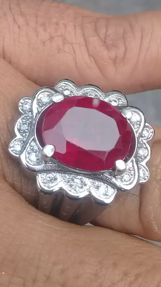 Jual Batu Cincin Natural Red Ruby Cutting Bagus sekali