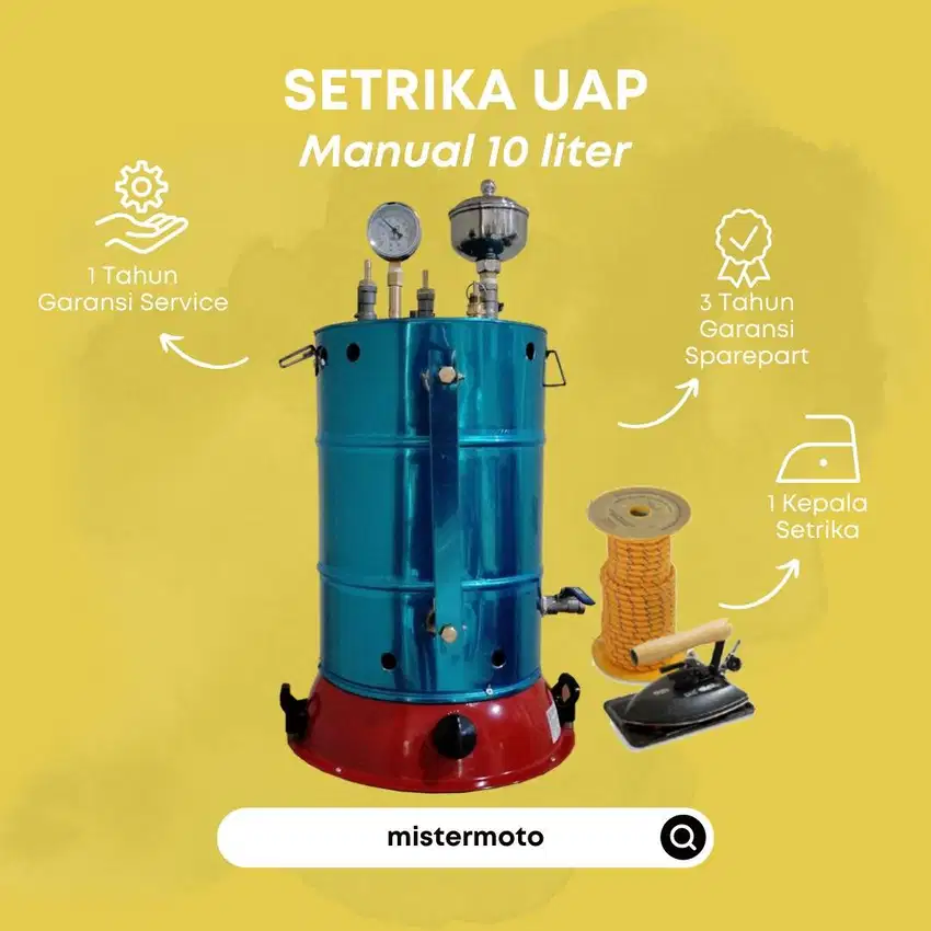 Setrka Uap Laundry dan Konveksi MISTERMOTO 10ltr 1 Setrika