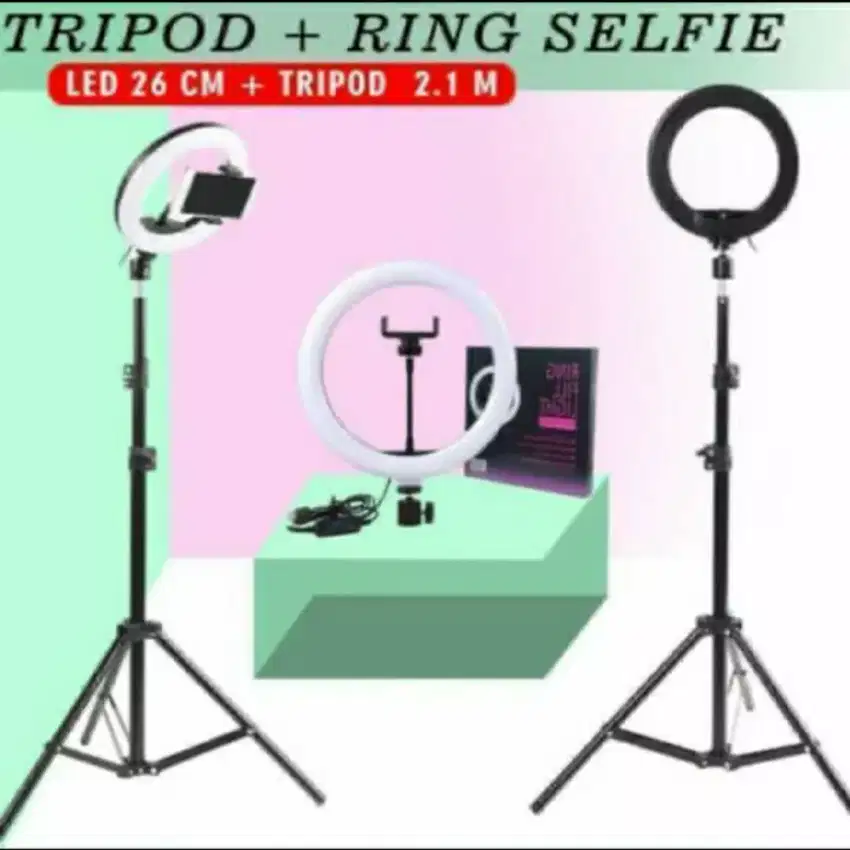 Ring light ringlight 26cm plus tripod stand 2m streaming selfie