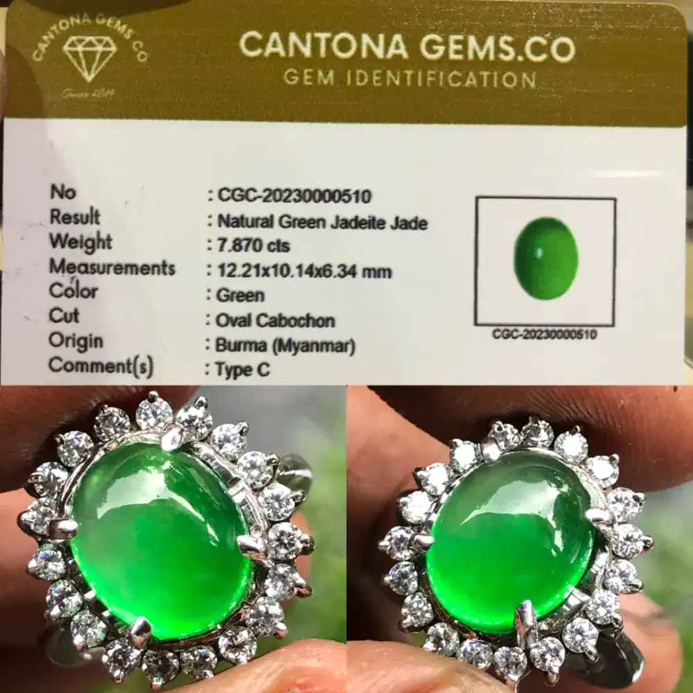 NATURAL GIOK OR JADEITE JADE BURMA 7.870 CTS HQ