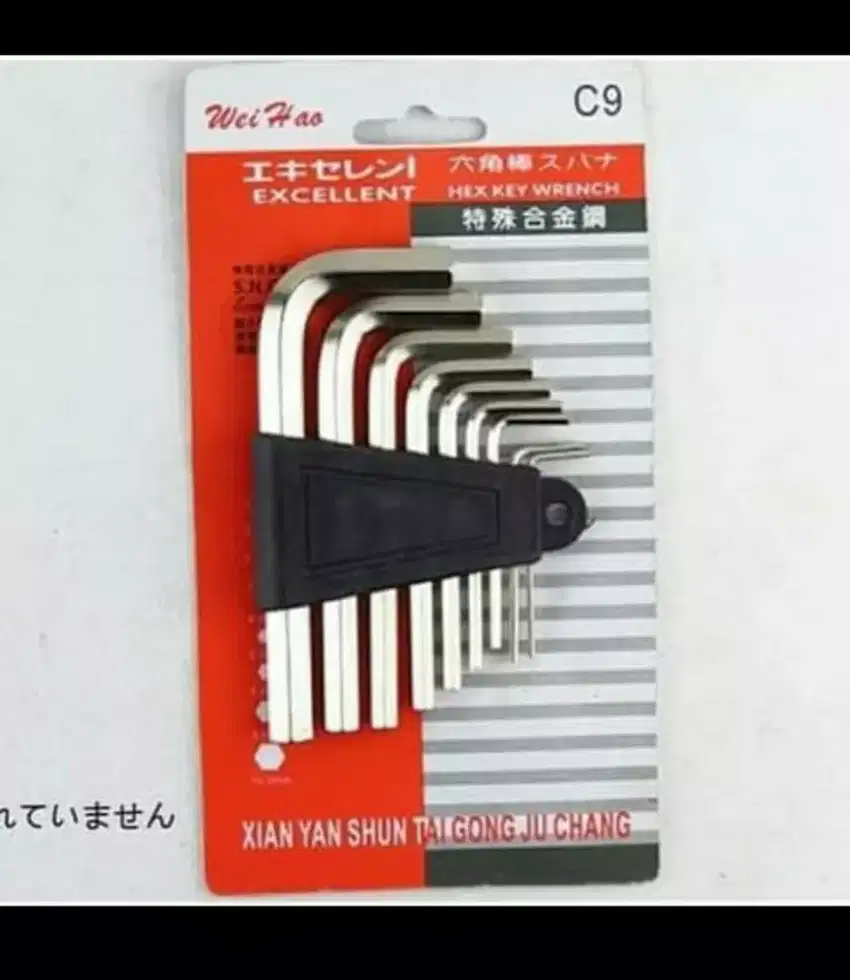Kunci L Set 9 Ukuran / Hex Key Wrench Hand Tools.