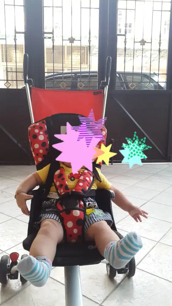 Stroller anak polkadot
