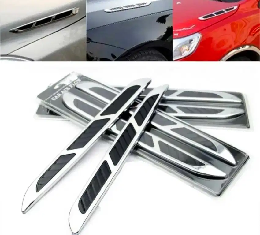 Aksesoris Eksterior Mobil Car Side Air Flow Chrome