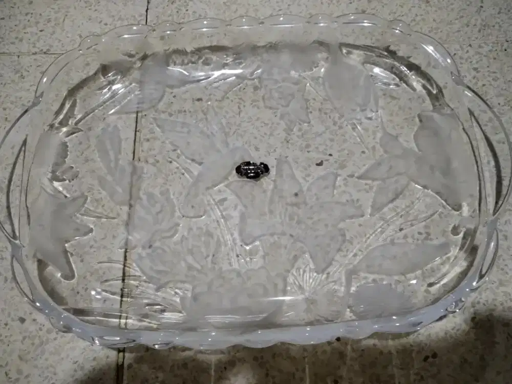 Crystal Clear Japan Oval 26cm Original Corak Motif Lux & Elegant