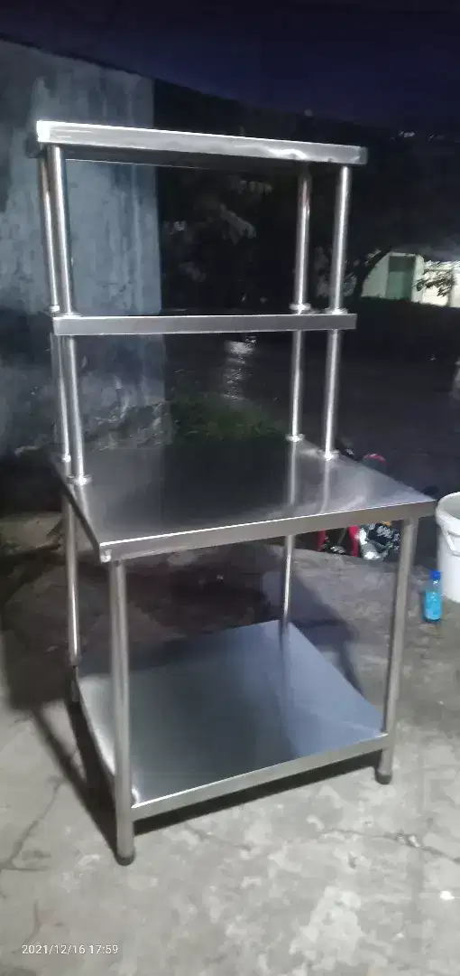 Meja 2Rak Stainless