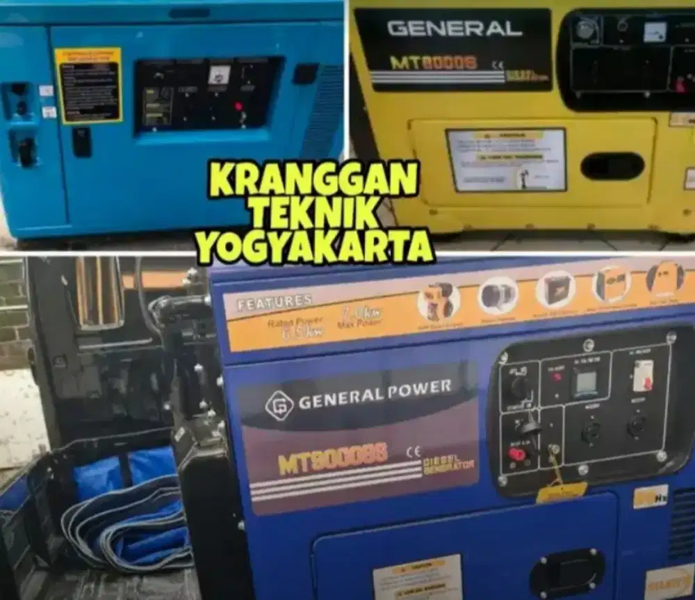(KRANGGAN TEKNIK)genset silent solar bensin merk General 7000 watt
