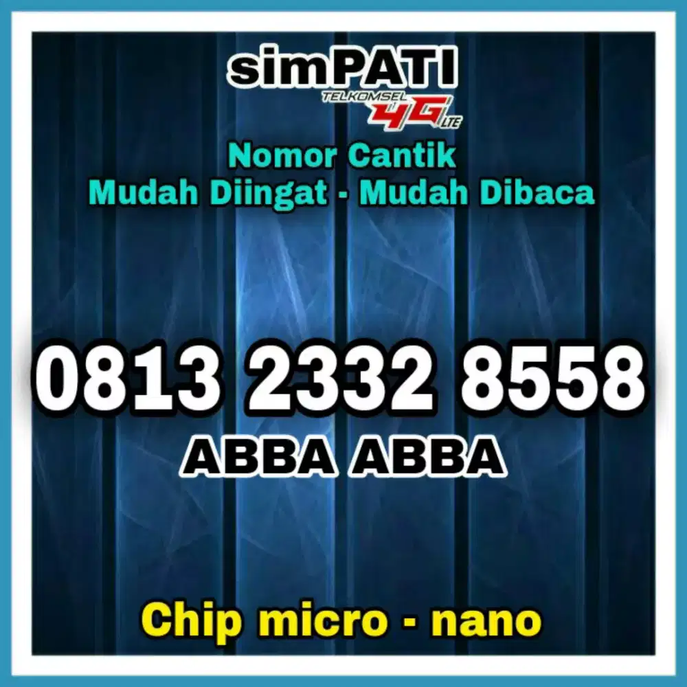 Nomor Cantik Simpati 8000 Kartu Perdana Telkomsel Nomer 169 168