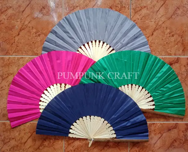 KIPAS TARI / KIPAS KAIN POLOS UKURAN JUMBO (TANGKAI 26 CM)