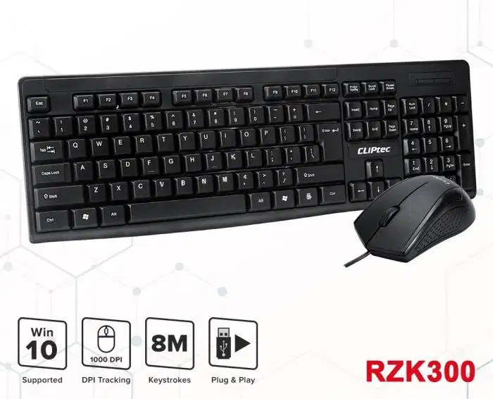 Keyboard Mouse Combo USB Cliptec RZK-300 RZK300