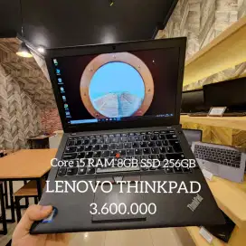 LAPTOP LENOVO THINKPAD CORE I5 RAM 8GB SSD 256GB BEKAS SECOND