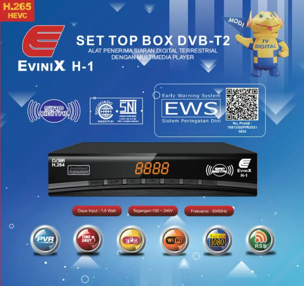 STB set top box TV digital evinix casing besi