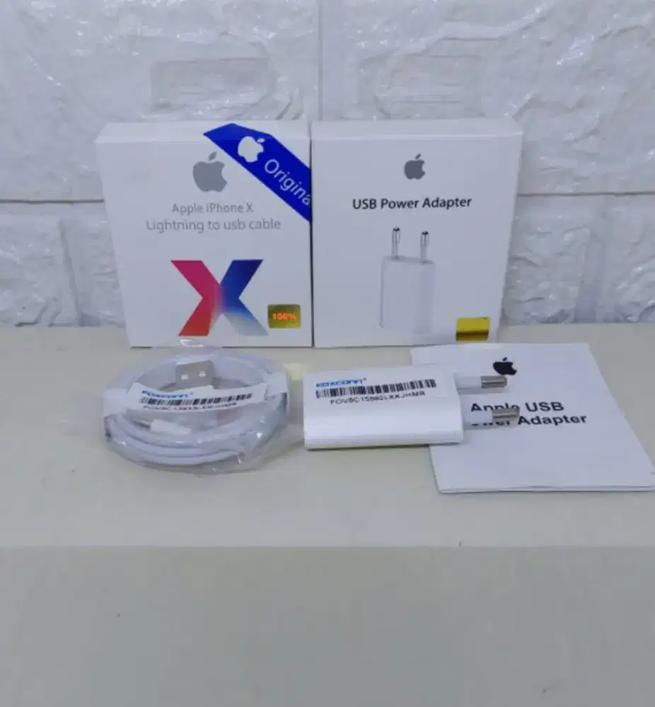 Charger Cas iPhone 5 6 7 8 Original Sepaket kabel data Dan Adapter