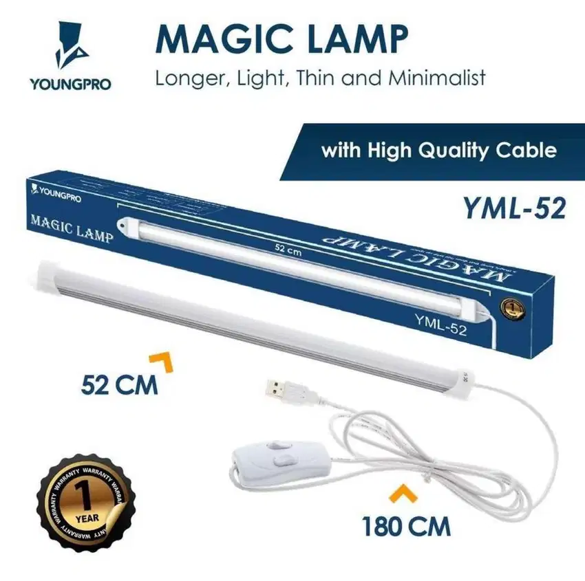 Lampu Portable dinding YOUNGPRO MAGIC LAMP LED PANJANG 26cm dan 52cm