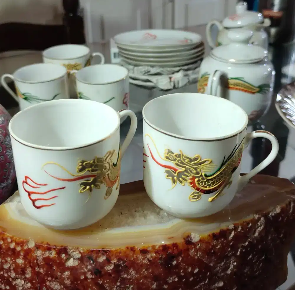 Tea Set Naga Emas Japan Gold Dragon