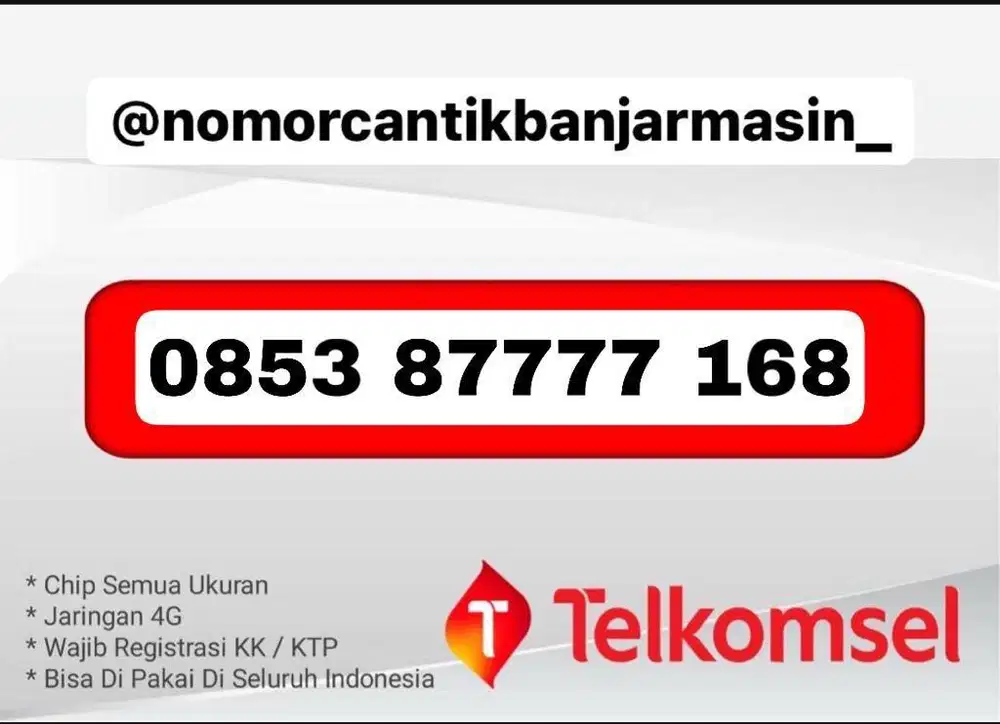 Nomor cantik kartu perdana hoki 168 telkomsel 4g murah