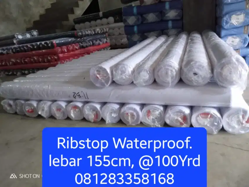 Parasit Ribstop Waterproof. Lebar 155cm. @100Yrds Putih saja.Jaket Tas