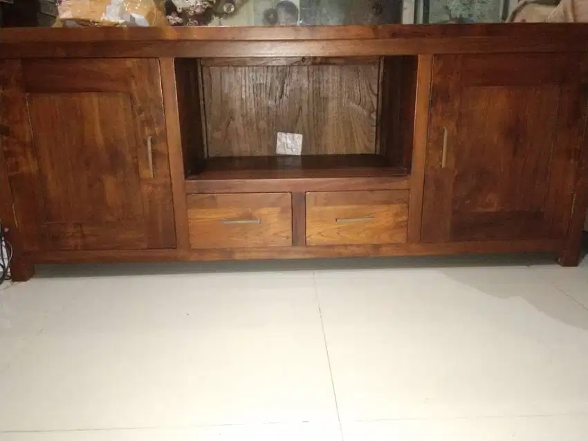 Bufet Meja TV Full Bahan Kayu Jati Tua