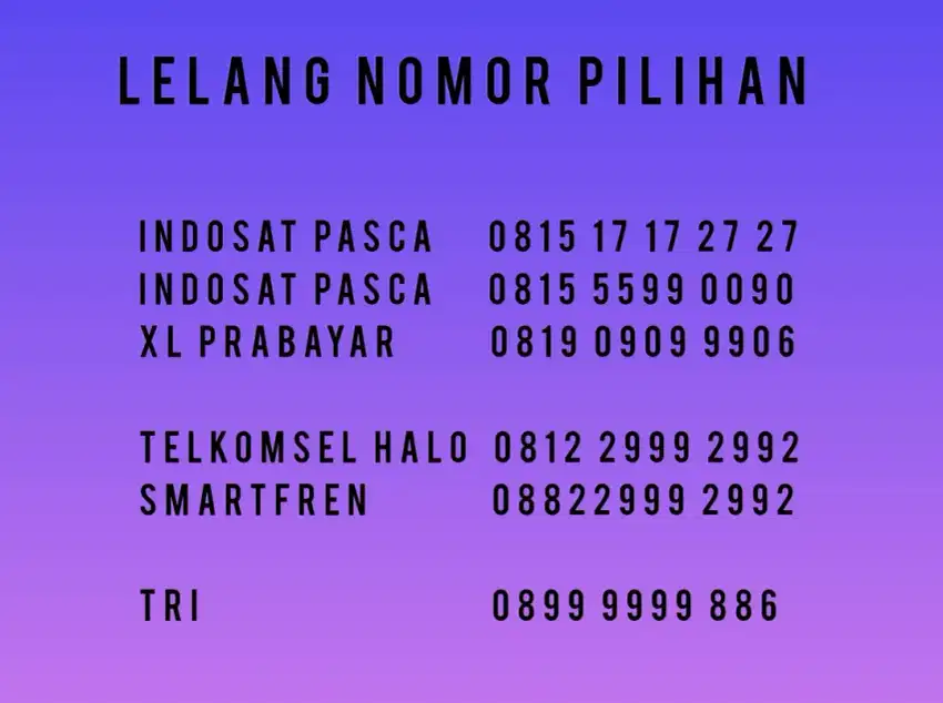Lelang Nomor Cantik