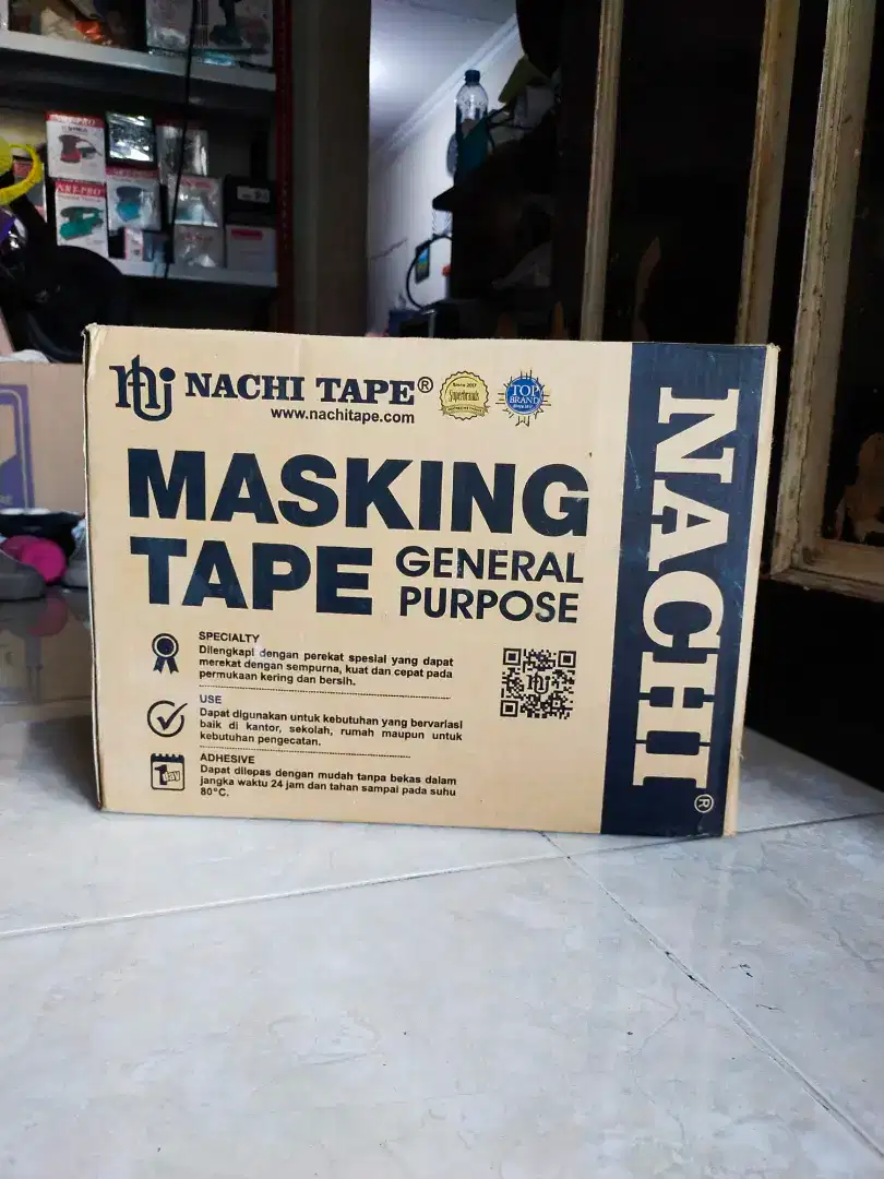 Isolasi Kertas Masking Tape Nachi 1 (24 mm) 20 Yard 96 Roll, Cream