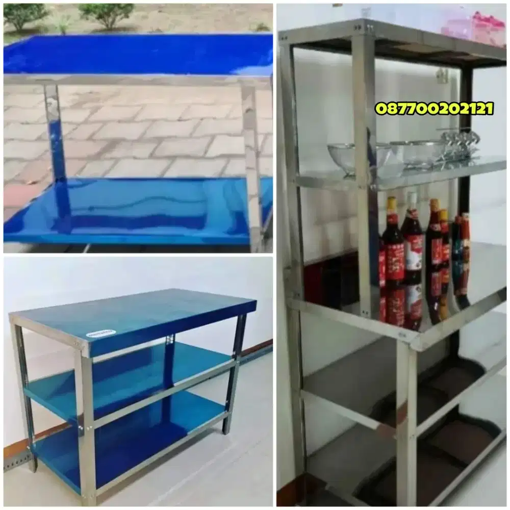 (KRANGGAN TEKNIK)meja stainless terlengkap ukurannya meja dapur murah