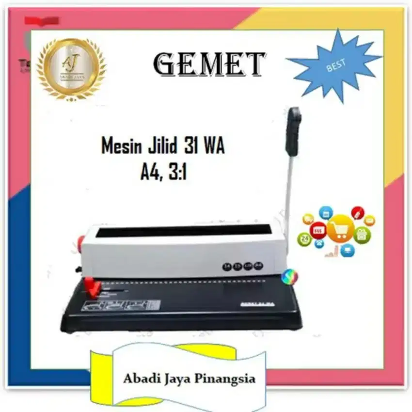 Mesin Jilid Kawat Lobang Kotak A4 GEMET 31WA