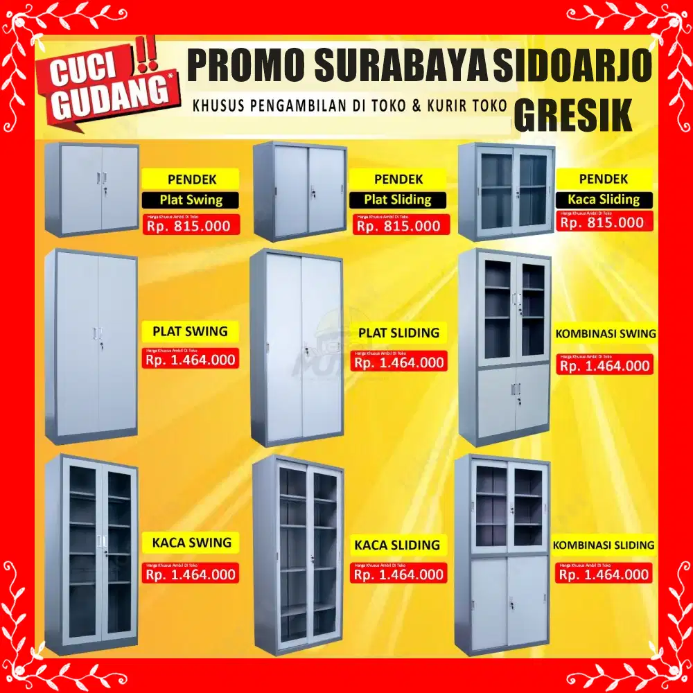 Lemari arsip besi 3 pintu