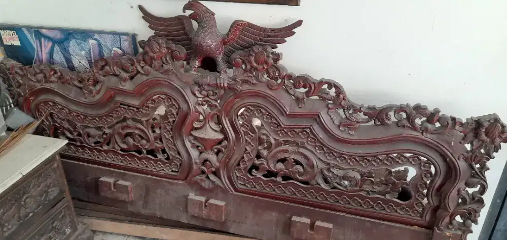 Langka!! Dipan Kayu Jati Ukir Garuda