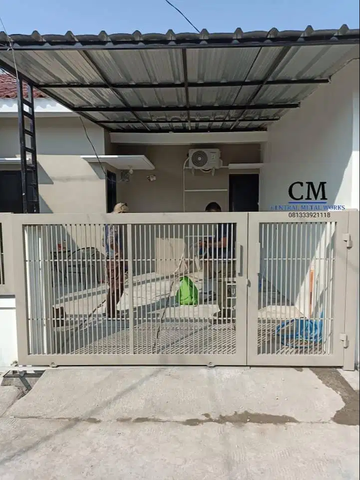 PAGAR MODERN MINIMALIS GERBANG BESI HOLO GALVANIS ANTI KARAT