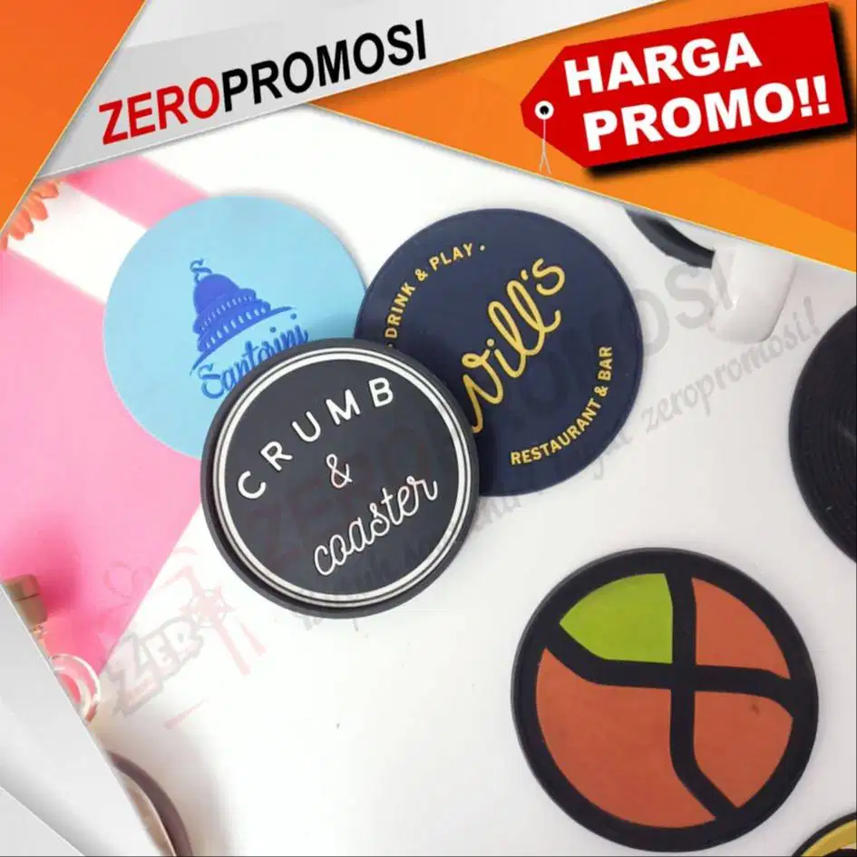 Souvenir rubber coaster custom promosi