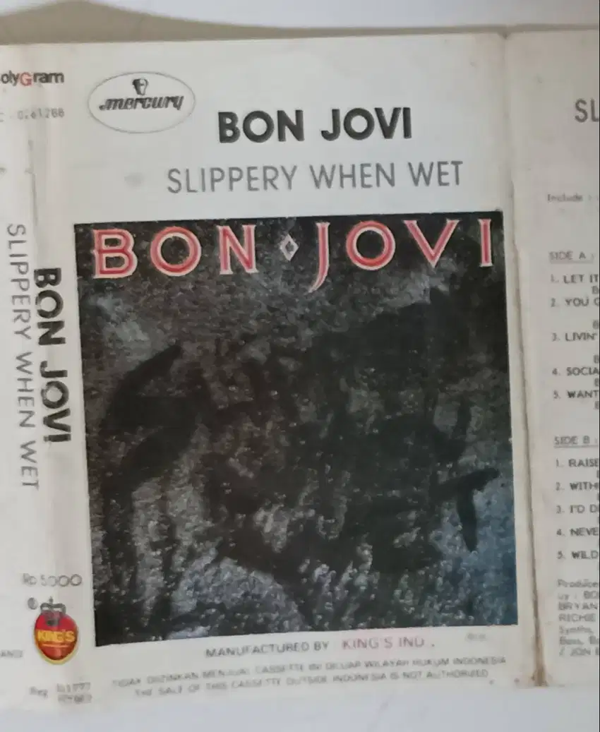 Cover kaset Bon Jovi album Slippery When Wet