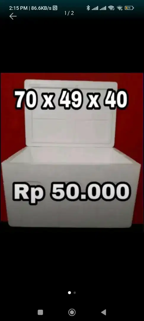 Box Styrofoam bekas / stereofoam bekas / kotak gabus kapasitas 60 kg