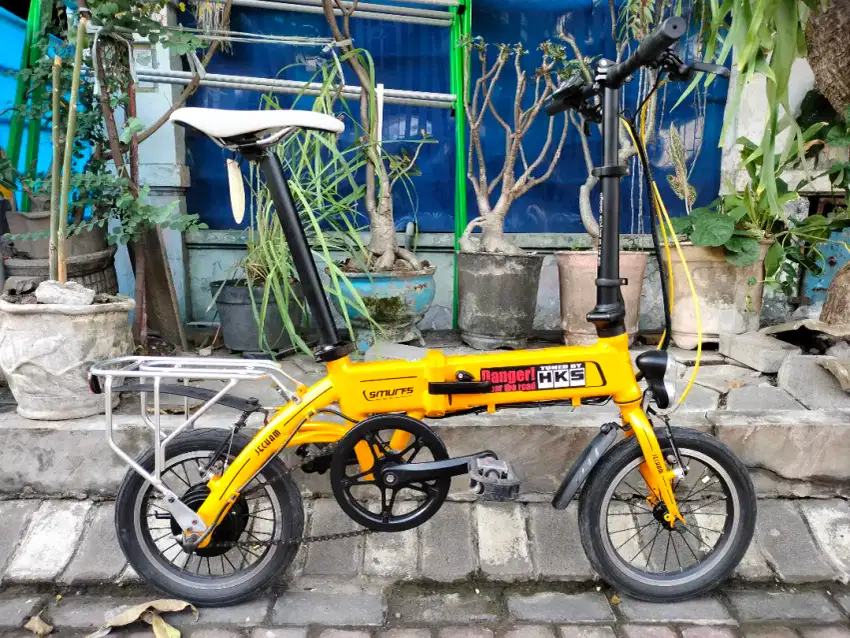 Sepeda lipat listrik electrik e bike Smurfs JECHAM