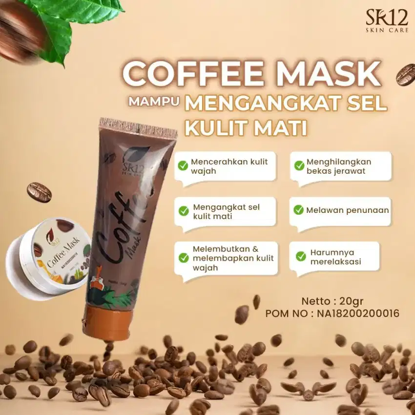 coffe mask SR12 untuk mengangkat sel kulit mati