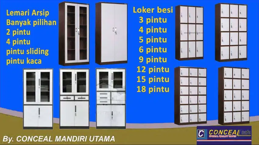 Lemari Arsip Cabinet Dokumen Loker locker Free Ongkir kaca geser rak M