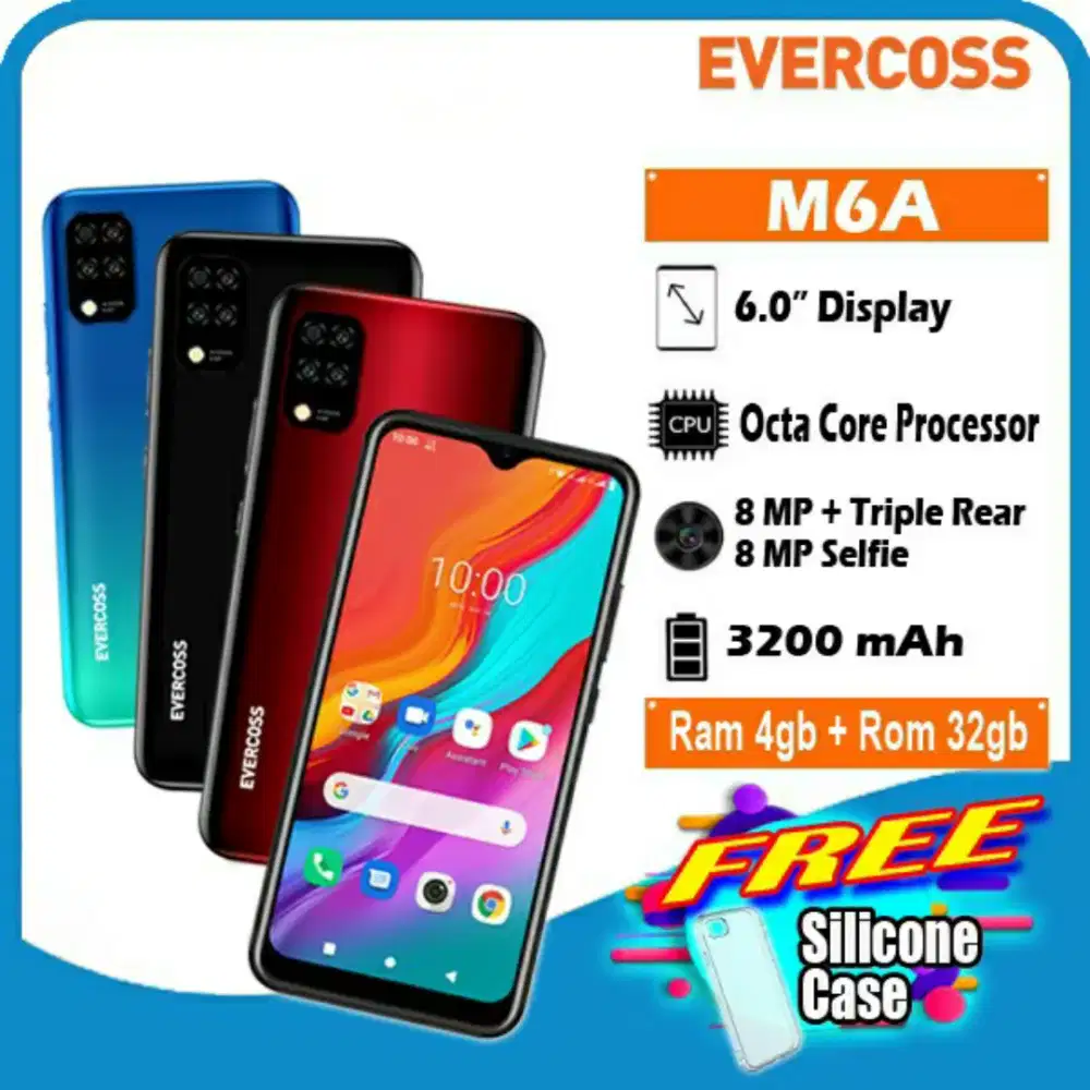 HP Android Murah Ram 4/32 GB Evercoss M6A Diatas Tipe Advan Maxtron