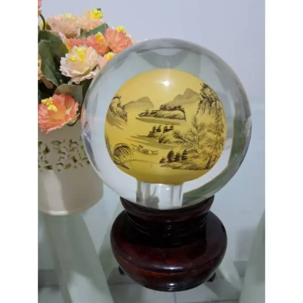 hiasan bola kaca pemandangan asli dari cina