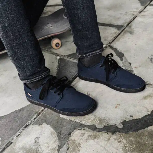 Sepatu Sneakers Geoff Max Navy Black - sepatu kuliah - sepatu kasual