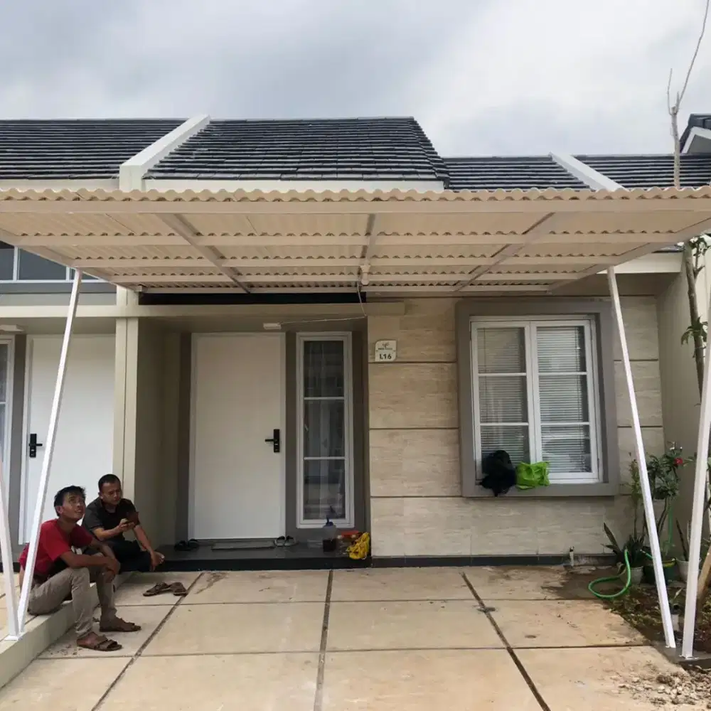 Kanopi Alderon satu layer Bonus talang air 350.000 terpasang