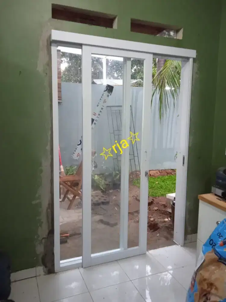 PROMO PINTU KACA GESER ALUMINIUM DAN KACA MATI ukr 220x160