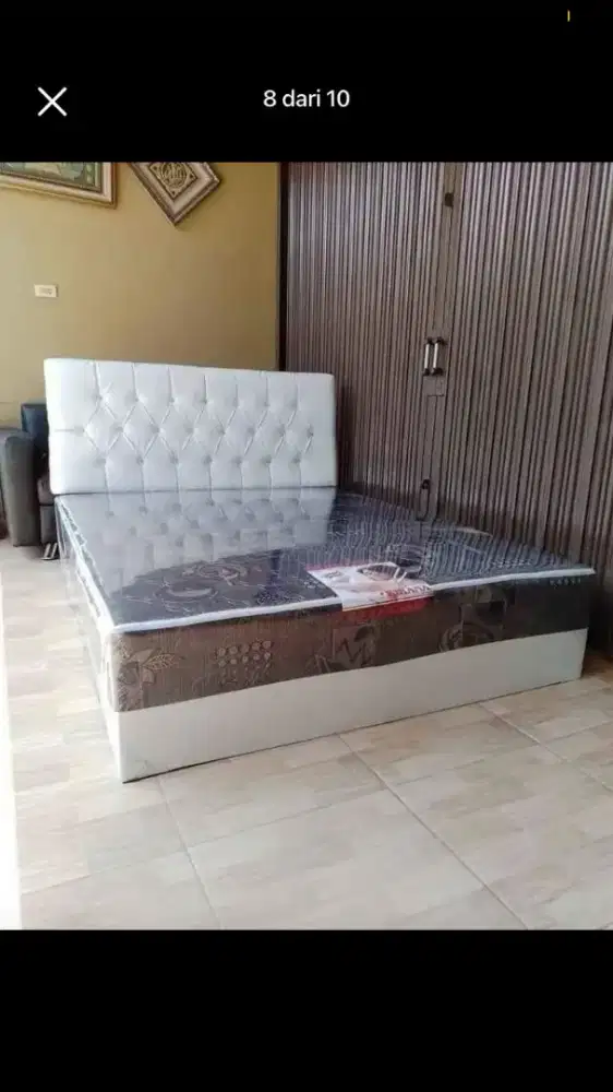 Model terbaru kasur springbed sandaran putih