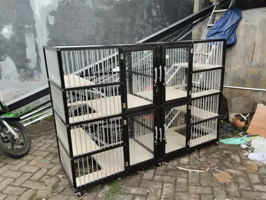 Kandang kucing alumunium 4 kamar mewah