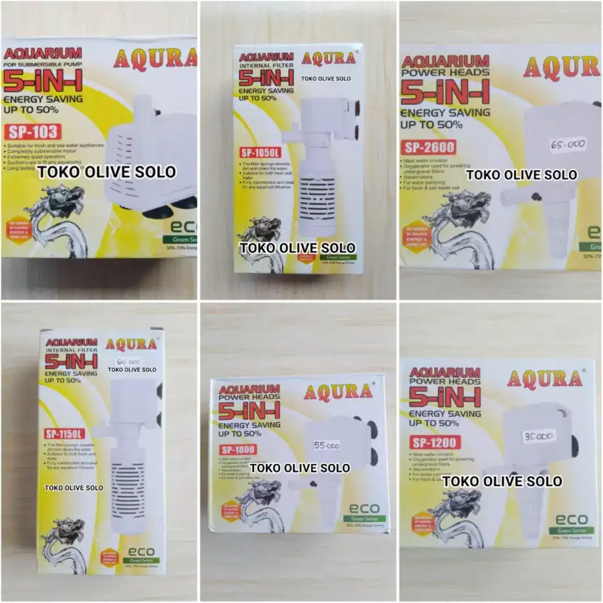 Pompa Filter Aquarium AQURA Harga dan Tipe Cek Di Foto (Tidk Bisa Cod)