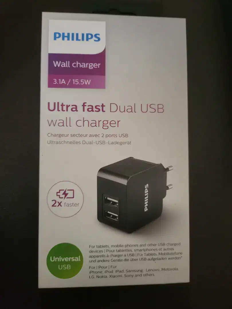 Ultra fast dual usb wall charger philip malang